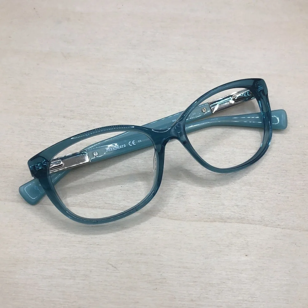 MAX MARA mm1206 Eyeglasses in color YTV 53 -16-140 aqua crystal blue FRAMES ONLY